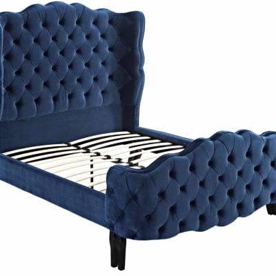 Violette tufted wingback velvet bed