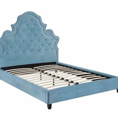 Valentina teal velvet bed