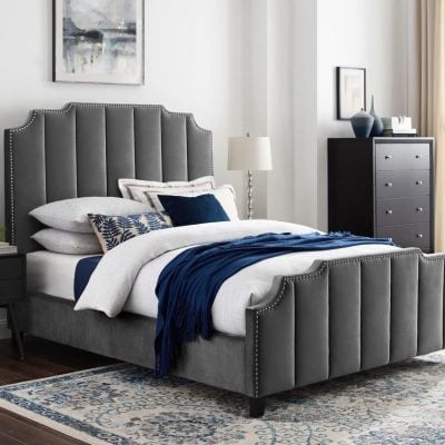 Lucille Velvet Platform Bed