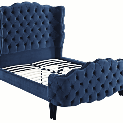 Violette tufted wingback velvet bed