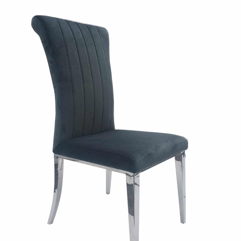 Alternative view of Beaufort Glass Top Grey Velvet Dining Set