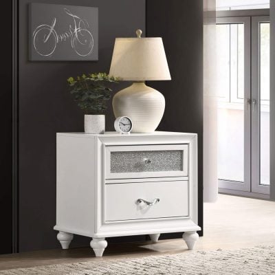Barzini white nightstand 205892