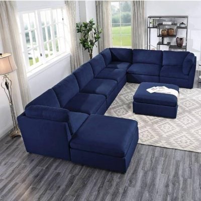 Crosby blue modular sectional sofa