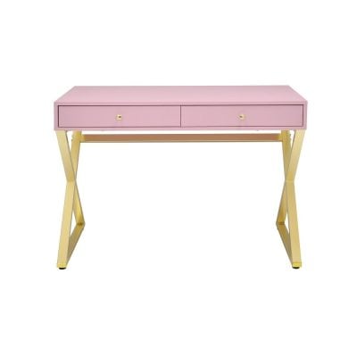 Alternative view of Coleen Contemporary Pink & Gold Desk