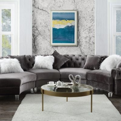 Ninagold grey sectional sofa 57355