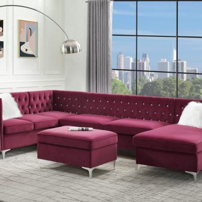 Jaszira Red Sectional Sofa