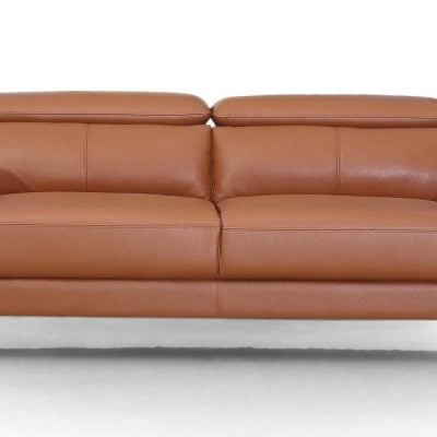 Danis top grain cognac leather sofa set