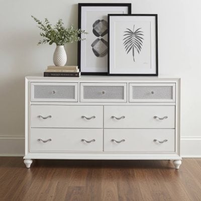Barzini White Modern Dresser