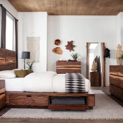 Winslow Natural Smokey Walnut Storage Bedroom Set