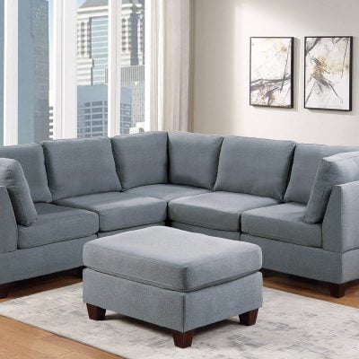Sectional 2 Gray Modular Sectional Sofa f6484 , f6485 , f6486