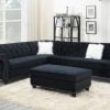 Black velvet sectional sofa f6433