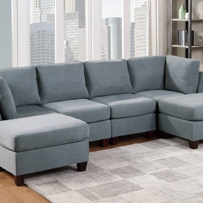 Sectional 3 Gray Modular Sectional Sofa f6484 , f6485 , f6486