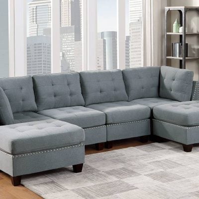 Sectional 3 Milheim gray sectional sofa