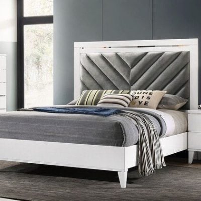 Chelsie Modern White Bed