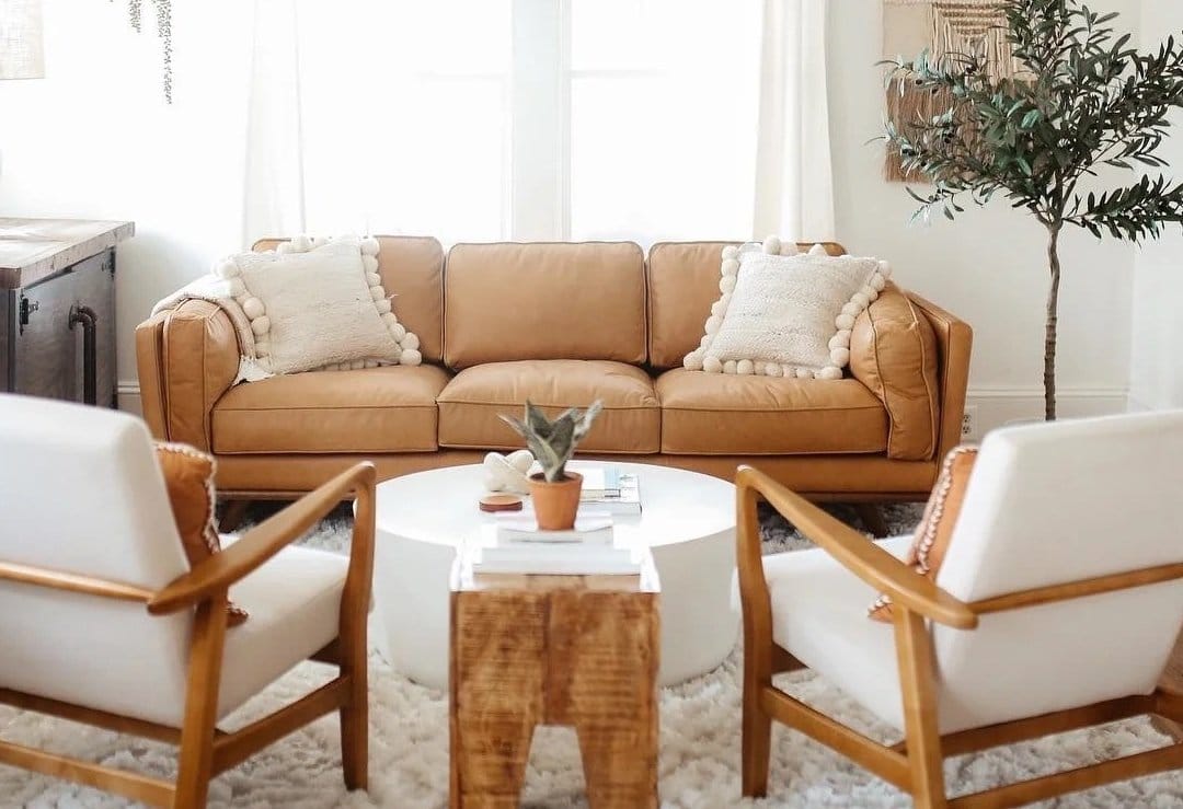 Macadamia Cognac Leather Sofa