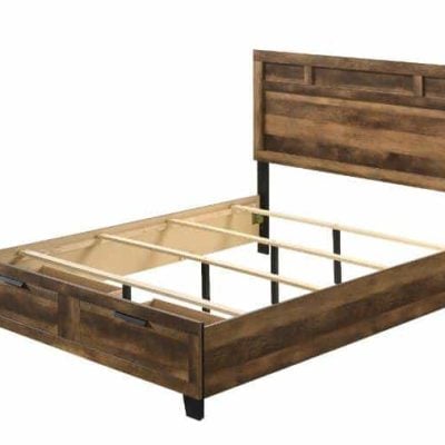Morales Rustic Wood Storage Bed