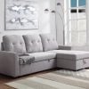 Amboise small gray Sectional Sofa with pull out bed