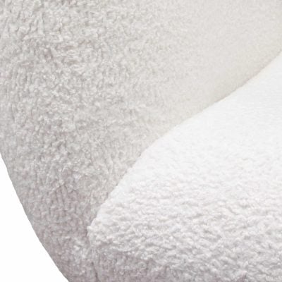 Simone Curved White Boucle Chair By Diamond Sofa