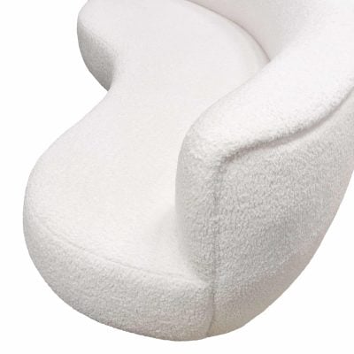 Simone Curved White Sofa By Diamond Sofa