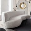 Simone Curved White Boucle Sofa By Diamond Sofa