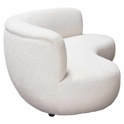 Simone Curved White Sofa By Diamond Sofa