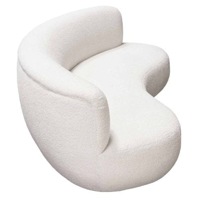 Simone Curved White Sofa By Diamond Sofa