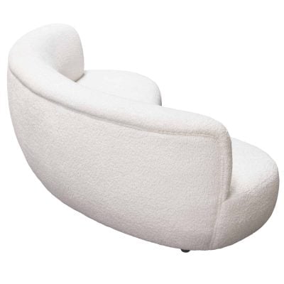 Simone Curved White Sofa By Diamond Sofa