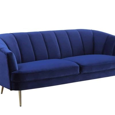 Eivor blue velvet sofa set