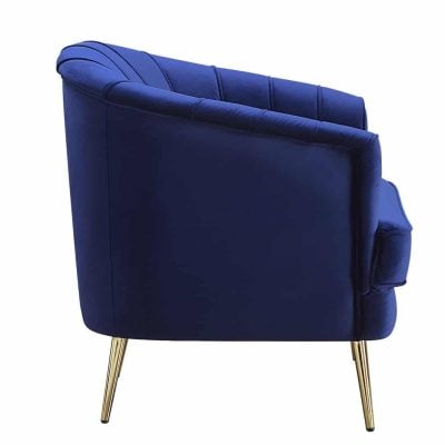 Eivor blue velvet sofa set