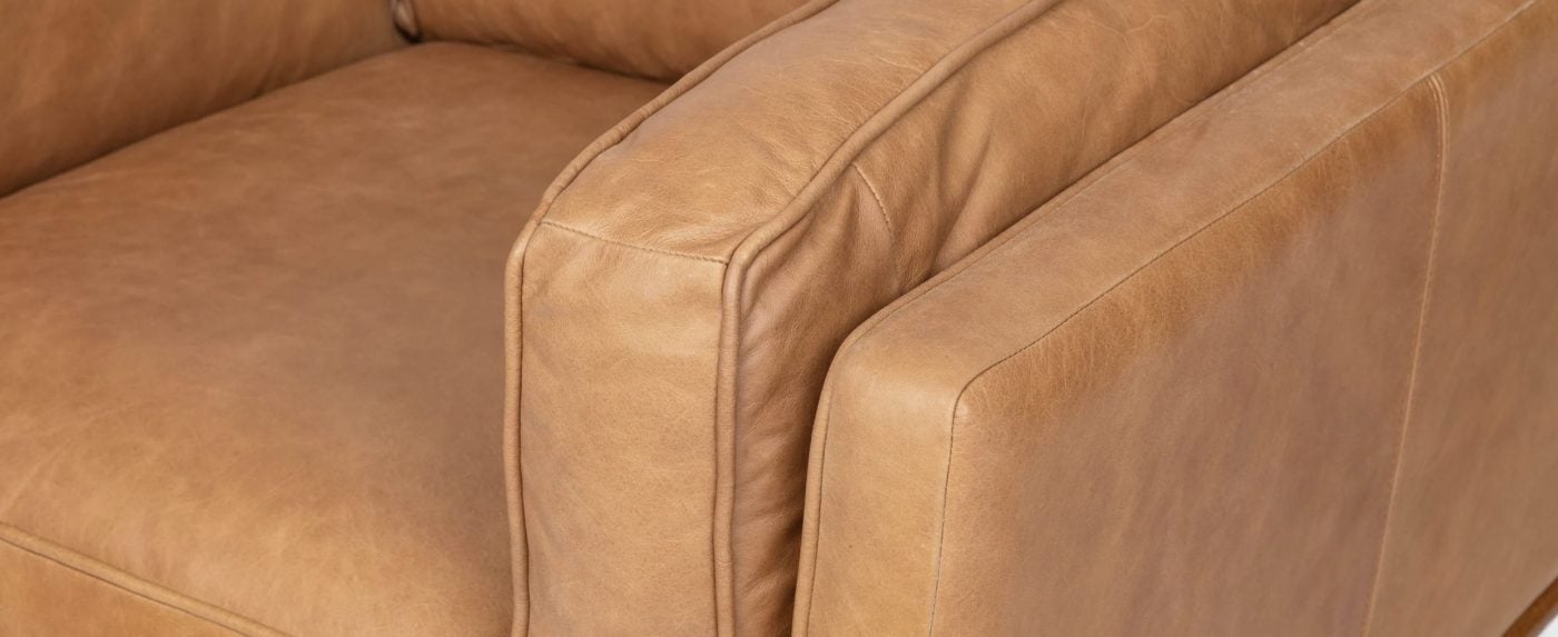 Macadamia cognac leather sectional sofa