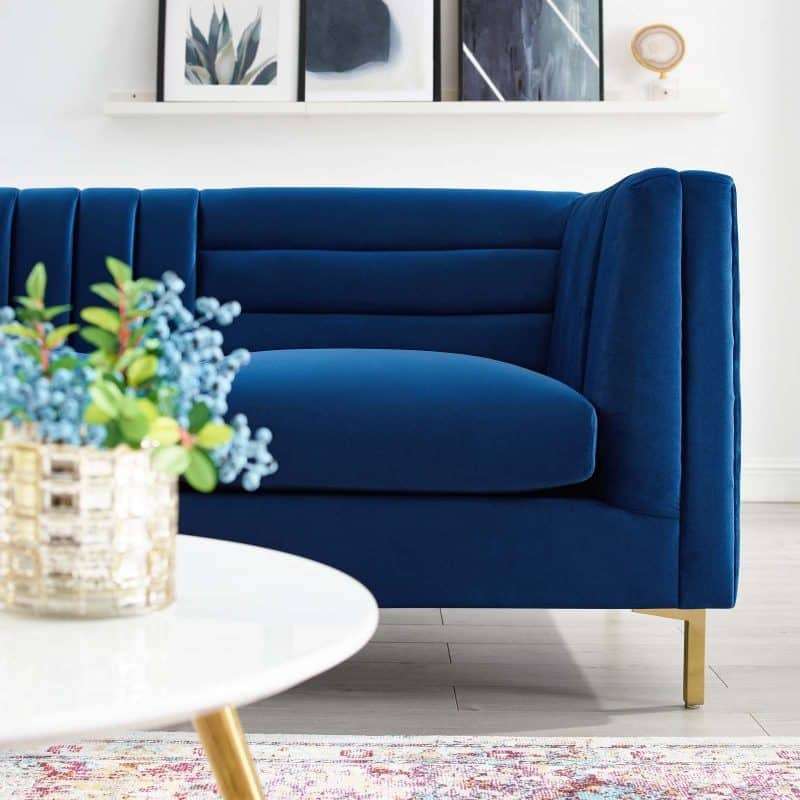 Blue Velvet Sofa