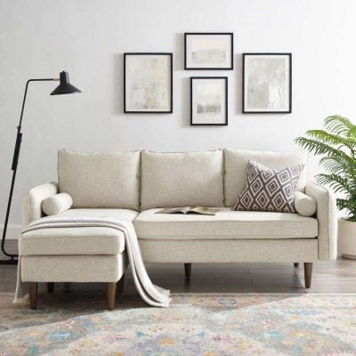 Revive biege small sectional sofa