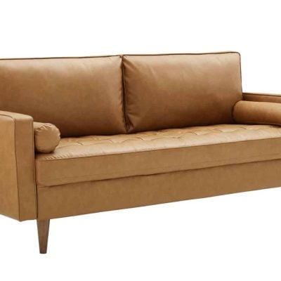 valour cognac leather sofa modway 2 EEI-3765-TAN