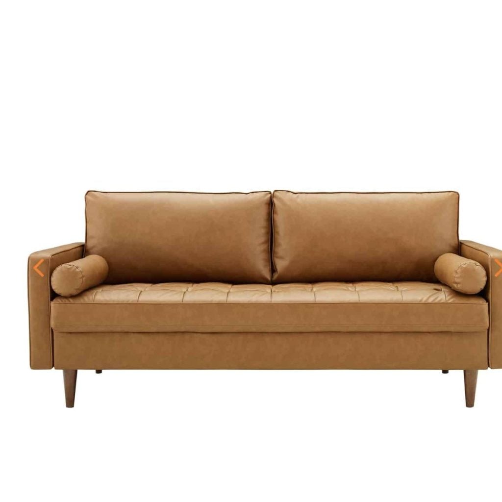 valour cognac leather sofa modway 2 EEI-3765-TAN3