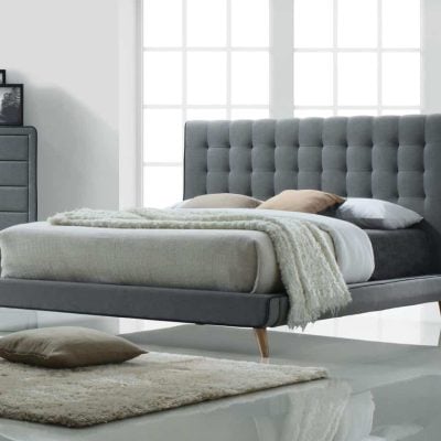 Valda Gray Fabric Bed