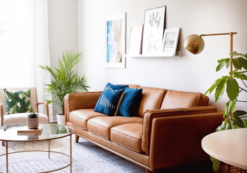 Brown Leather Sofa