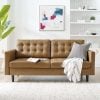 Exalt Vegan Cognac Leather Sofa