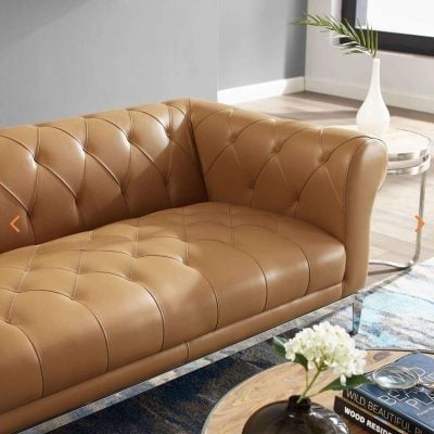 Alternative view of Idyll Modern Cognac Leather Chesterfield Sofa Set