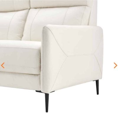 Huxley White Leather Sofa EEI-4561-WHI