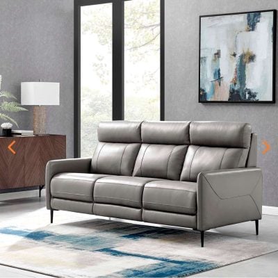Huxley Gray Leather Sofa EEI-4561-GRY