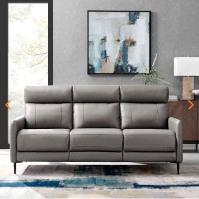 Huxley Gray Leather Sofa EEI-4561-GRY