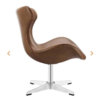 Helm Leather Lounge Chair EEI-1804-BRN