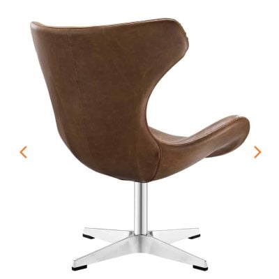 Helm Leather Lounge Chair EEI-1804-BRN