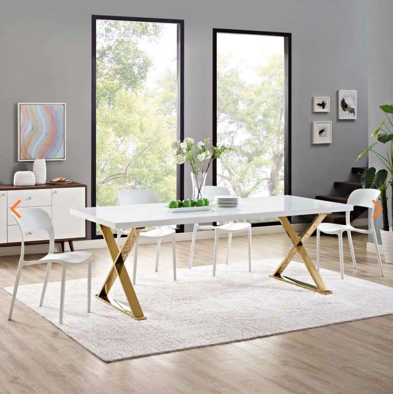 Sector Gold And White Dining Table