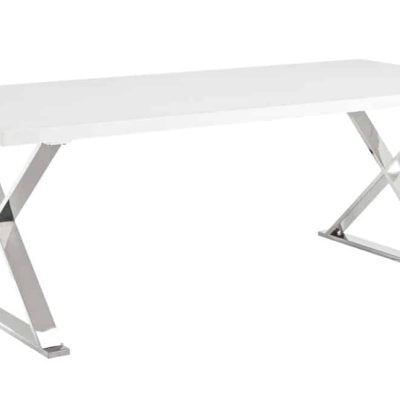 Sector Silver And White Dining Table