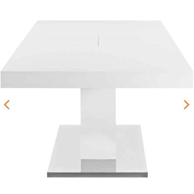 Vector Dining Table EEI-2870-WHI-SLV