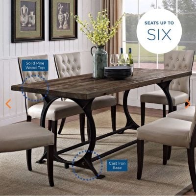 Effuse Dining Table EEI-1205-BRN