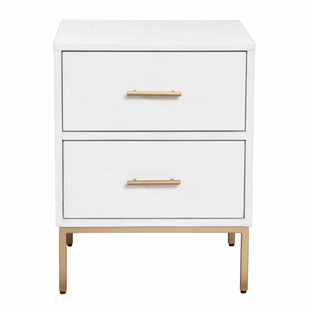 Madelyn White & Gold Nightstand