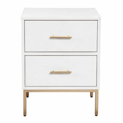 Madelyn White & Gold Nightstand