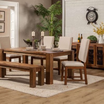 Shasta Solid Mahogany Wood Dining Set
